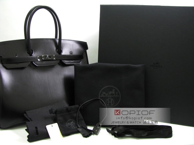 エルメス バーキン35ソーブラックボックスカーフ ブラック(金具:ブラック) her402